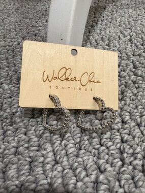 Silver Beaded Hoop Earrings